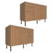 Balcão de Cozinha 120 Cm 2 Portas 3 Gavetas com Divisor de Talheres Cz3100 Freijó - Tecno Mobili