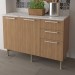 Balcão de Cozinha 120 Cm 2 Portas 3 Gavetas com Divisor de Talheres Cz3100 Freijó - Tecno Mobili