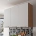 Armário Aéreo Cozinha 3 Portas 2 Prateleiras Cz3109 Freijó/Branco - Tecno Mobili