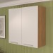 Armário Aéreo Cozinha 80 Cm 2 Portas Cz3115 Freijó/Branco - Tecno Mobili