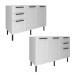 Balcão de Cozinha 120 Cm 2 Portas 3 Gavetas Cz3300 Branco - Tecno Mobili