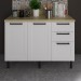 Balcão de Cozinha 120 Cm 2 Portas 3 Gavetas Cz3300 Branco - Tecno Mobili