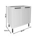Balcão de Cozinha 80 Cm 2 Portas 1 Prateleira Cz3301 Branco - Tecno Mobili