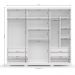 Guarda-Roupa Casal 3 Portas 4 Gavetas  B573a Branco Brilho - Kappesberg