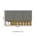 Armário Aéreo Cozinha 120 Cm Silver 3 Portas Freijó/Gris - Pnr Móveis