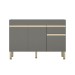 Balcão de Cozinha para Pia 120 Cm Silver 3 Portas 1 Gaveta Gris - Pnr Móveis