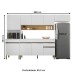 Cozinha Completa Silver 9 Portas 1 Gaveta Supremo/Freijó - Pnr Móveis
