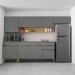 Cozinha Completa Silver 9 Portas 1 Gaveta Gris/Freijó - Pnr Móveis