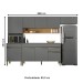Cozinha Completa Silver 9 Portas 1 Gaveta Gris/Freijó - Pnr Móveis