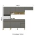 Armário de Cozinha com Balcão Silver 9 Portas 1 Gaveta Gris/Freijó - Pnr Móveis