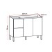 Balcão de Cozinha para Pia 120 Cm Insel 3 Portas 2 Gavetas Branco/ártico - Pnr Móveis