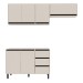 Cozinha Completa Koya 6 Portas 3 Gavetas 40250027 Creme - Politorno