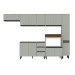 Cozinha Completa Koya 12 Portas 3 Gavetas 40250032 Verde Oliva - Politorno