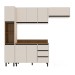Cozinha Completa Koya 8 Portas 3 Gavetas 40250042 Creme - Politorno