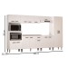 Armário de Cozinha Boston com Balcão para Pia e Cooktop 15 Portas 1 Gaveta Branco - Pnr Móveis