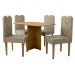 Mesa de Jantar 4 Lugares Madrid Cinamomo/Pérola - Panorama Móveis