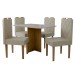 Mesa de Jantar 4 Lugares Madrid Tampo com Vidro Cinamomo/Off White/Cristal - Panorama Móveis