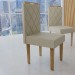 Mesa de Jantar 4 Lugares Madrid Tampo com Vidro Cinamomo/Off White/Cristal - Panorama Móveis