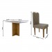 Mesa de Jantar 4 Lugares Madrid Tampo com Vidro Cinamomo/Off White/Pérola - Panorama Móveis