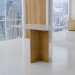 Mesa de Jantar 4 Lugares Madrid Tampo com Vidro Cinamomo/Off White/Pérola - Panorama Móveis