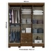 Guarda-Roupa Casal 6 Portas 3 Gavetas Castanho Hp Lírio - Pnr Móveis