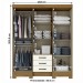 Guarda-Roupa Casal 6 Portas 3 Gavetas Nature/Off White Lírio - Pnr Móveis