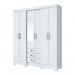 Guarda-Roupa Solteiro 6 Portas 3 Gavetas Branco Lírio - Pnr Móveis