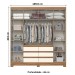 Guarda-Roupa Casal 6 Portas 6 Gavetas com Espelho Newcastle Nature/Off White - Pnr Móveis