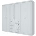 Guarda-Roupa Casal Moscow 6 Portas 4 Gavetas Branco Hp - Pnr Móveis
