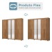 Guarda-Roupa Casal Ravé 6 Portas 4 Gavetas com Espelho Flex Nature - Pnr Móveis