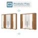 Guarda-Roupa Casal Ravé 6 Portas 4 Gavetas com Espelho Flex Nature/Off White - Pnr Móveis