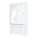 Guarda-Roupa Solteiro évora 2 Portas 4 Gavetas com Espelho Flex Branco/Rosa - Pnr Móveis