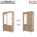 Guarda-Roupa Solteiro évora 2 Portas 4 Gavetas com Espelho Flex Off White/Jequitibá - Pnr Móveis