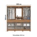 Guarda-Roupa Casal Gael 10 Portas 3 Gavetas com Espelho Nature/Off White - Pnr Móveis