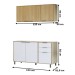 Cozinha Compacta Helena 120 Cm Helena 6 Portas 2 Gavetas Castanho/Off White - Panorama Móveis