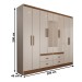 Guarda-Roupa de Casal Cassino 8 Portas 4 Gavetas Lunar/Nogueira - Panorama Móveis