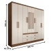 Guarda-Roupa de Casal Cassino 8 Portas 4 Gavetas Off White Nogueira - Panorama Móveis