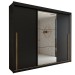 Guarda-Roupa Casal Cardial 3 Portas 6 Gavetas com Espelho Preto - Panorama Móveis