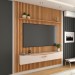 Painel Ripado para TV Até 75 Polegadas Naomi 2 Portas 1 Prateleira Cinamomo/Off White - Panorama Móveis