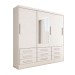 Guarda-Roupa Casal Max 3 Portas 9 Gavetas com Espelho Branco - Panorama Móveis