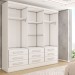Guarda-Roupa Casal Max 3 Portas 9 Gavetas com Espelho Branco - Panorama Móveis