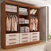 Guarda-Roupa Casal Max 3 Portas 9 Gavetas com Espelho Cinamomo/Off White - Panorama Móveis