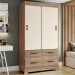 Guarda-Roupa Solteiro évora 2 Portas 4 Gavetas Flex Jequitibá Brilho/Off White Be25 - Pnr Móveis