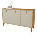 Balcão Buffet Aura 3 Portas Tauri/Off White Fosco - Linea Brasil