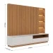 Estante para TV Até 82 Polegadas Arraial 4 Gavetas com Led Ripado Freijó/Off White Matte - Pnr Móveis