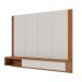 Painel para TV Até 75 Polegadas Açores 2 Portas Ripado com Led Off White Matte/Freijó - Pnr Móveis