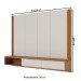 Painel para TV Até 75 Polegadas Açores 2 Portas Ripado com Led Off White Matte/Freijó - Pnr Móveis