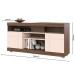 Rack com Painel para TV Até 55 Polegadas Bello 2 Portas Nogueira Real/Off White - Pnr Móveis