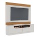 Rack com Painel para TV Até 75 Polegadas Mirante 4 Portas Off White Matte/Freijó - Pnr Móveis