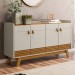Balcão Buffet Chaud 4 Portas 2 Prateleiras Nature/Off White - Pnr Móveis